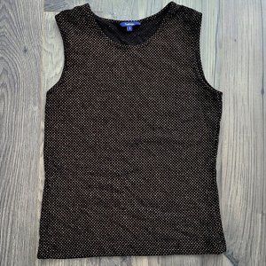 Reitmans Red Black Glitter Dotted Tank